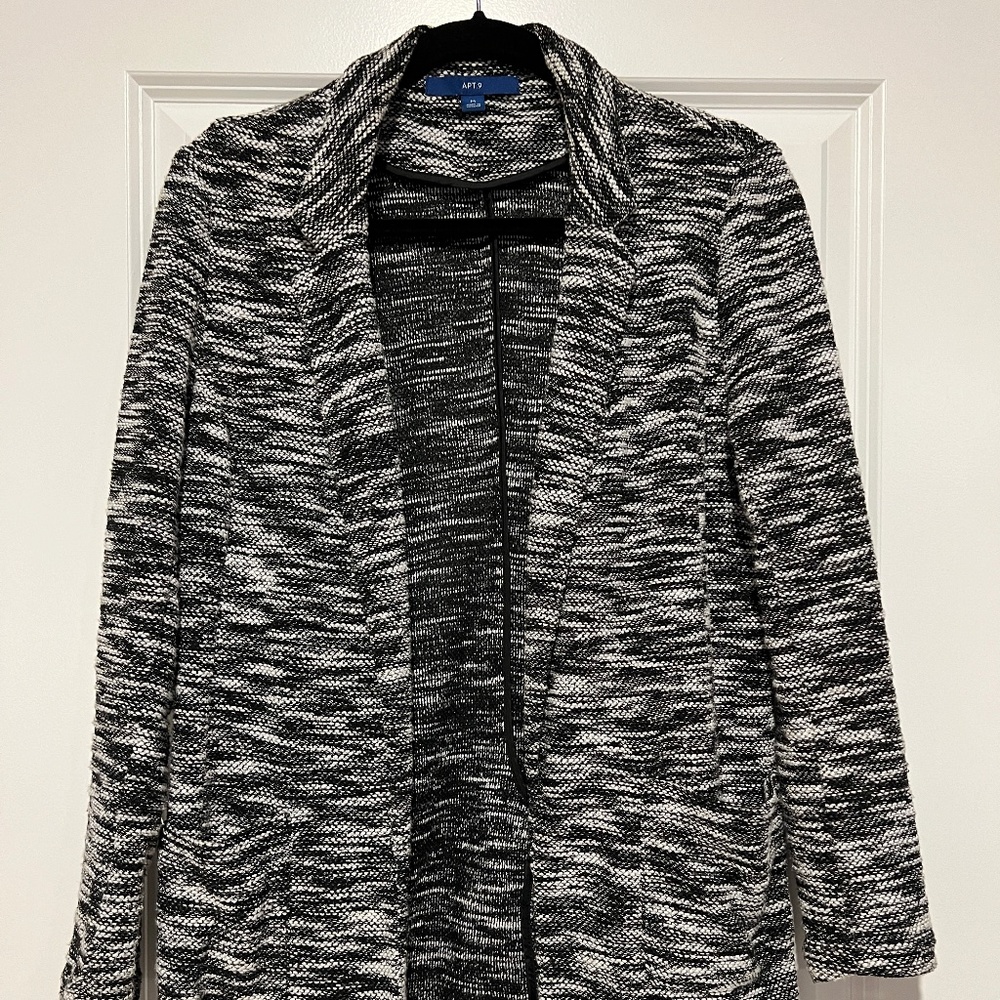 Black and White Woven Blazer